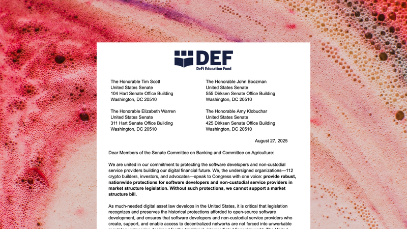 DeFi Education Fund Gathers Largest Industry Coalition To Protect Developers post image